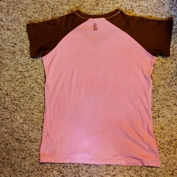 So Cute! Pink & Brown GirlyLock Female Carpenter Graphic Short Sleeve Tee NWOT - Picture 9 of 14